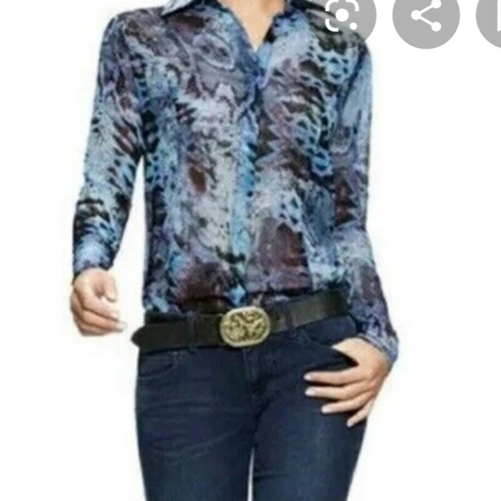 CAbi blouse python blue shirt